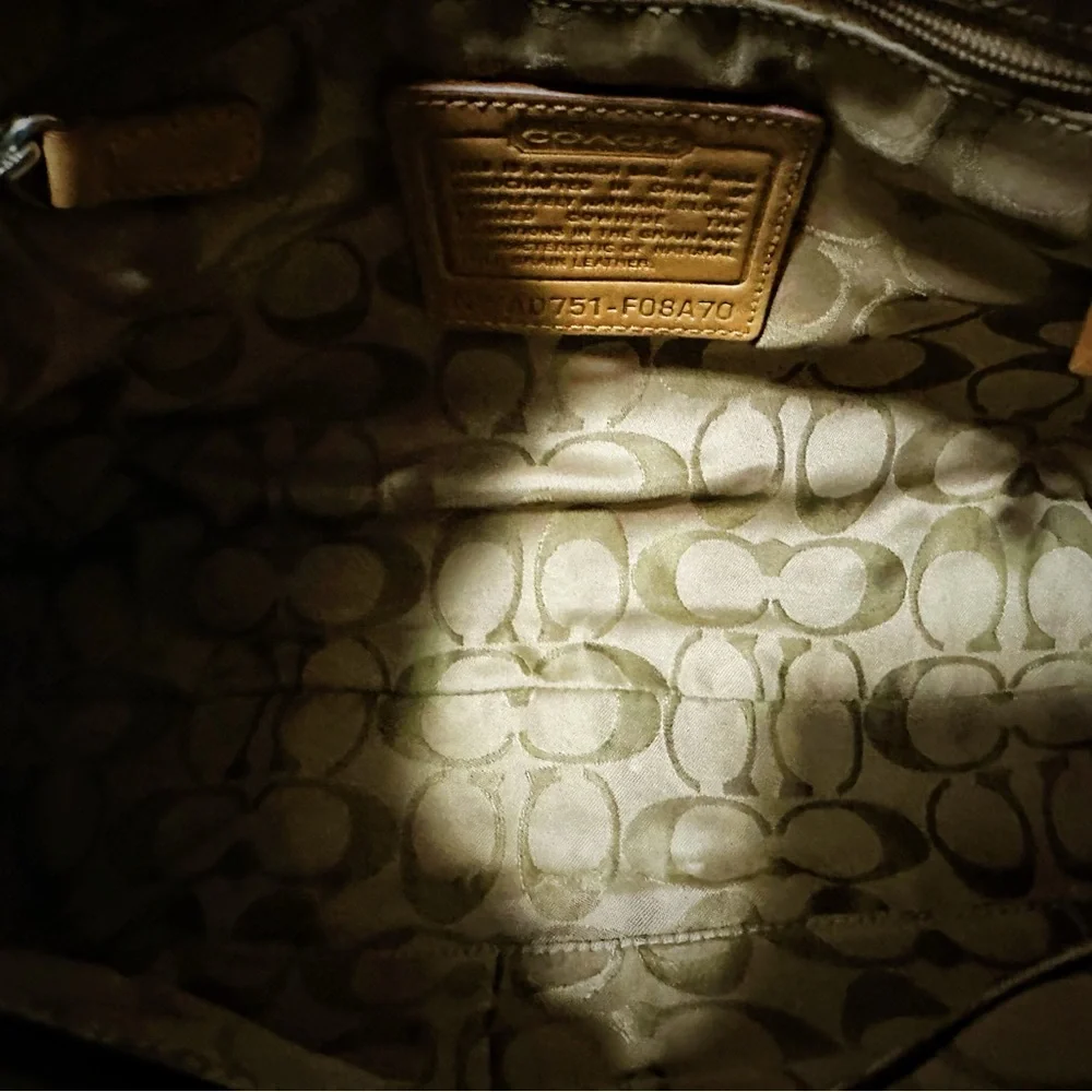 Vintage Coach tote bag shoulder bag Tan Leather 2007 - Picture 10 of 17